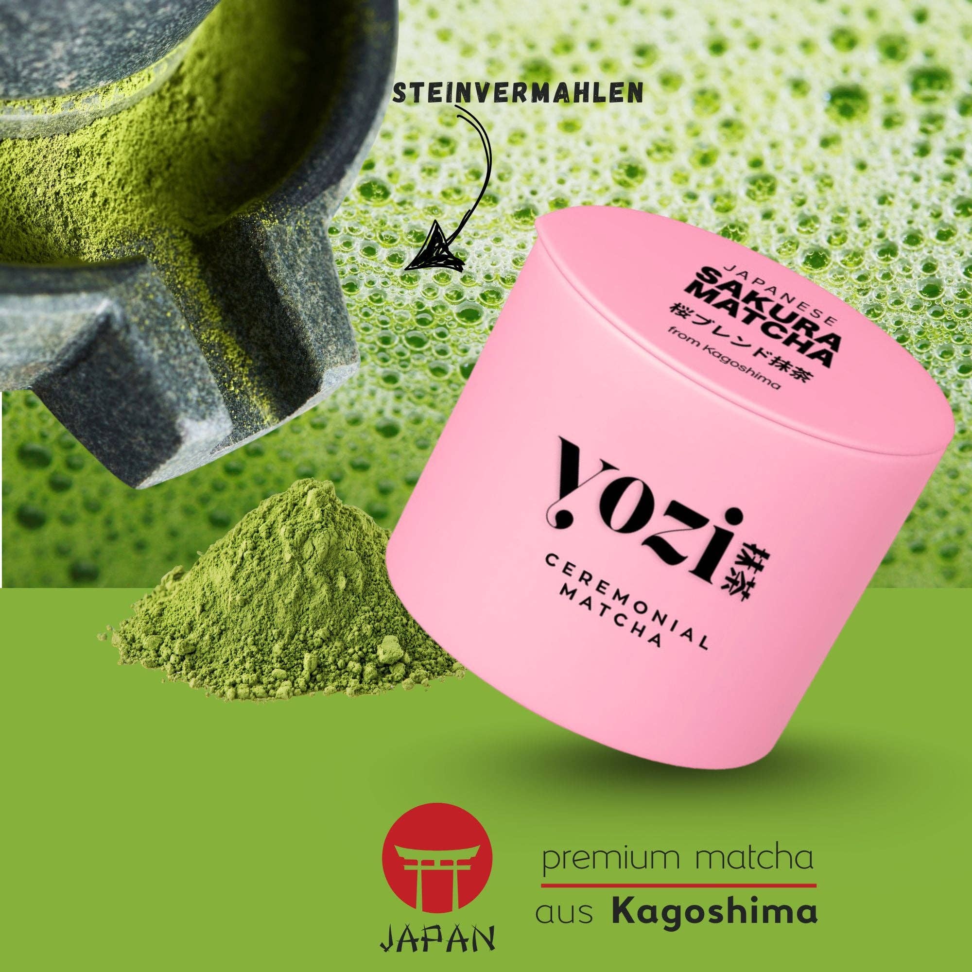 Biomatea - Wholesale Gezondheid/Detox thee - Premium Ceremonieel Sakura Matcha uit Kagoshima | 30g in blik | Japanse kersenbloesem | Pesticidevrije matcha-thee5