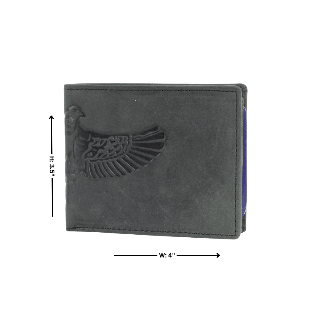 Leather Impressions Inc - Wholesale Wallet - Men's - American Bison Bird Embossed Leather Mens Bi Fold Wallet4