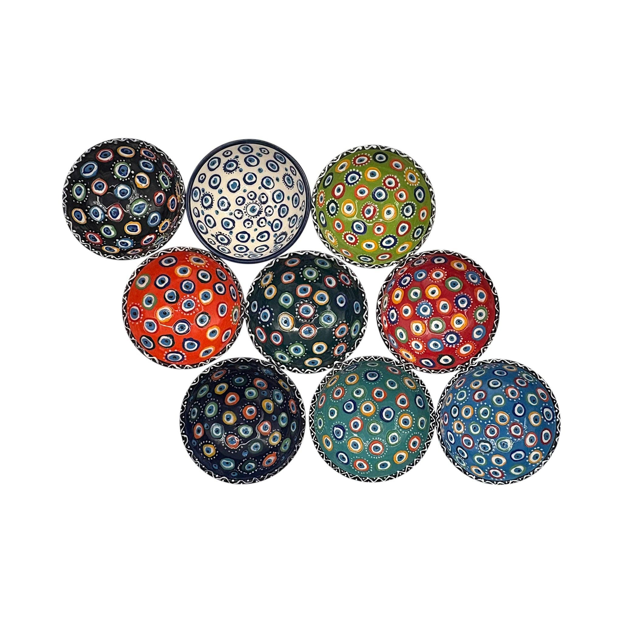 cotonIQ - Wholesale Bowl - Ceramic Bowl - Evil Eye - White - 12cm3