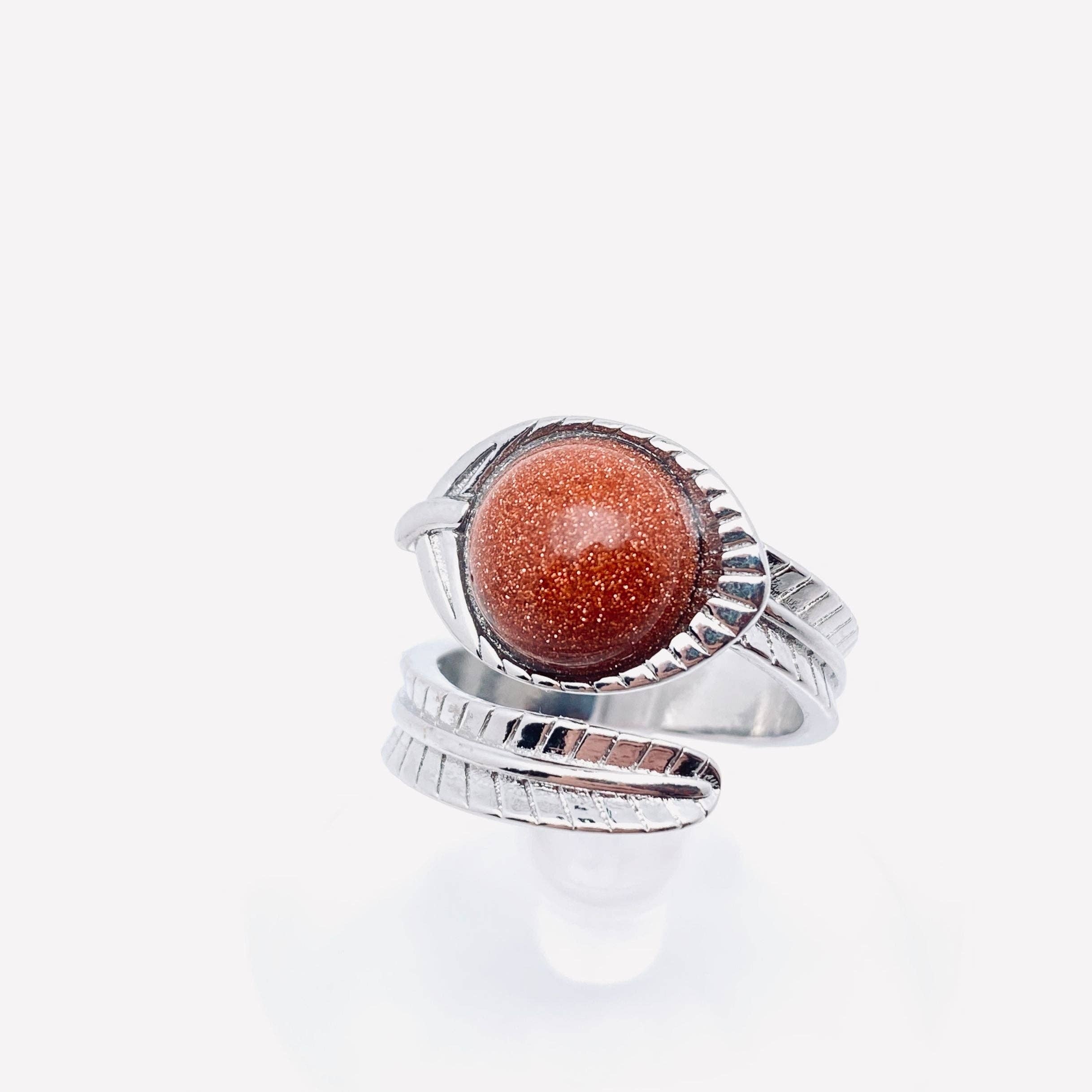 Mio Queena - Vente Bague de cocktail/de cérémonie - Bague réglable en pierre naturelle multi-style - CS1