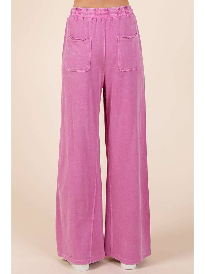 mittoshop - Wholesale Pants - Women's - MINERAL WASH FRENCH TERRY WIDE LEG PANTS12