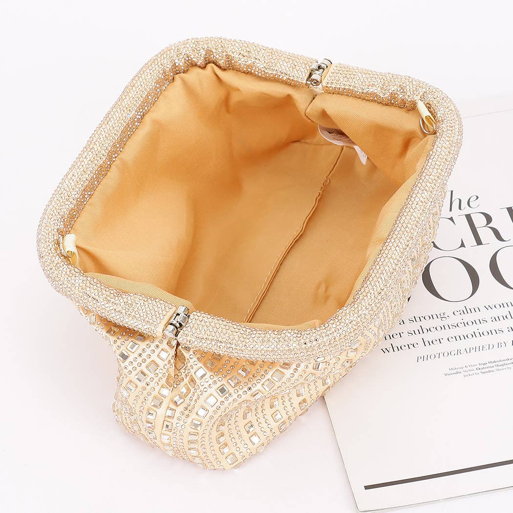 3AM BY H&D ACCESSORIES – wholesale Clutch bag – women's – Rhinestone Satin Clutch5