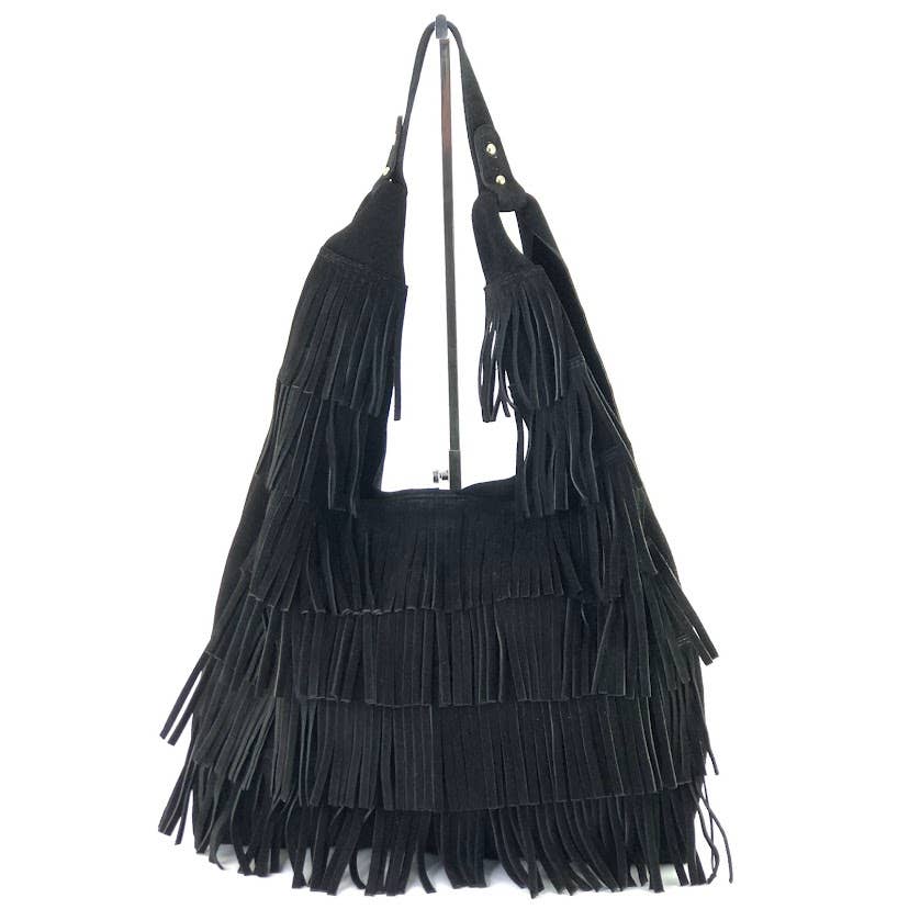 MILANO AMOUR – Großhandel Tragetasche – Damen – ANNABELLE Wildleder-Fransen-Shopper5