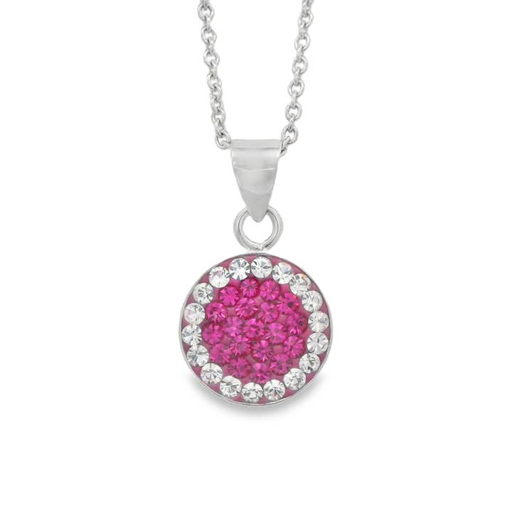 Necklace Natalie 925 silver crystal-fuchsia for wholesale by Impala