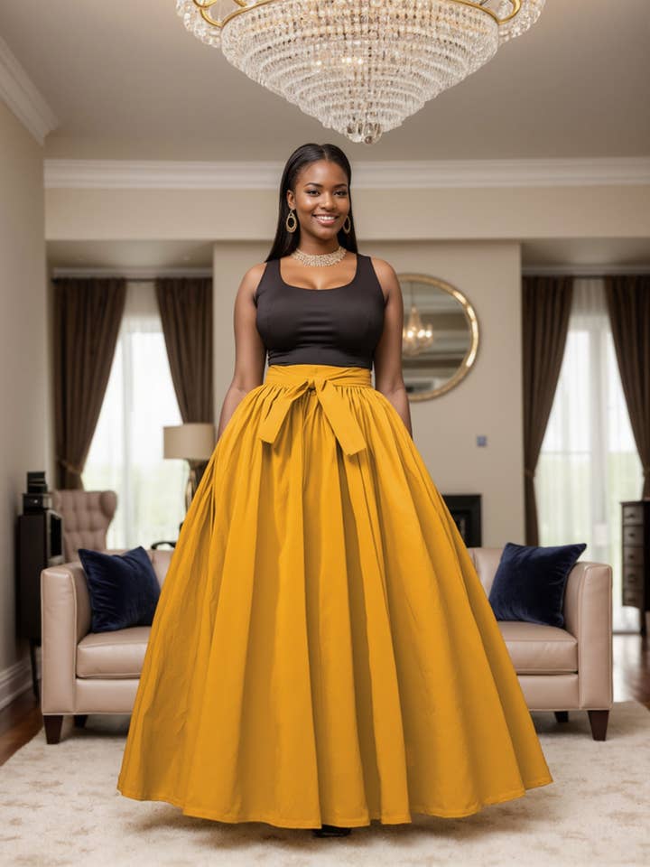 Women's Authentic African Colorful Print Maxi Skirt One Size for wholesale by KaraChic