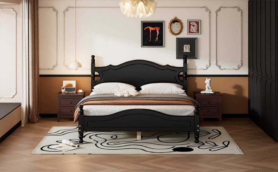 39F Inc. - Wholesale Bed - Queen/Full Size Wood Platform Bed Modern Renaissance style19