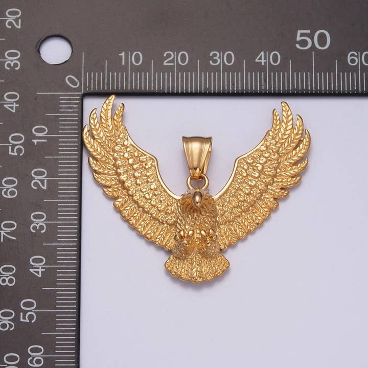Aim Eternal - Wholesale Individual Charm/Pendant - Gold / Antique Silver Eagle Necklace Pendant For Men American Eagle Pendant Men Women Big Bold Eagle Jewelry X-633 X-634