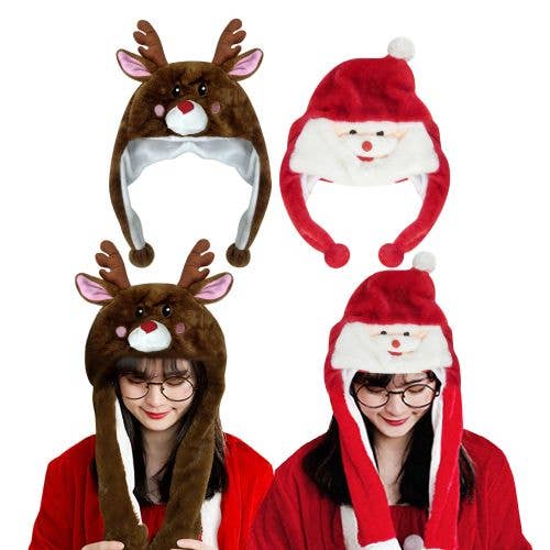 Deluxe Import Trading - Vendita all'ingrosso Cappello di Babbo Natale - Cappelli peluche di Babbo Natale e renna, 36 pezzi, assortiti0