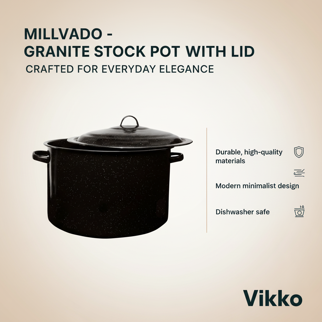Kadra Kitchenware - Vendita all'ingrosso Pentole - Millvado - Pentola in granito con coperchio, 21 Qt3