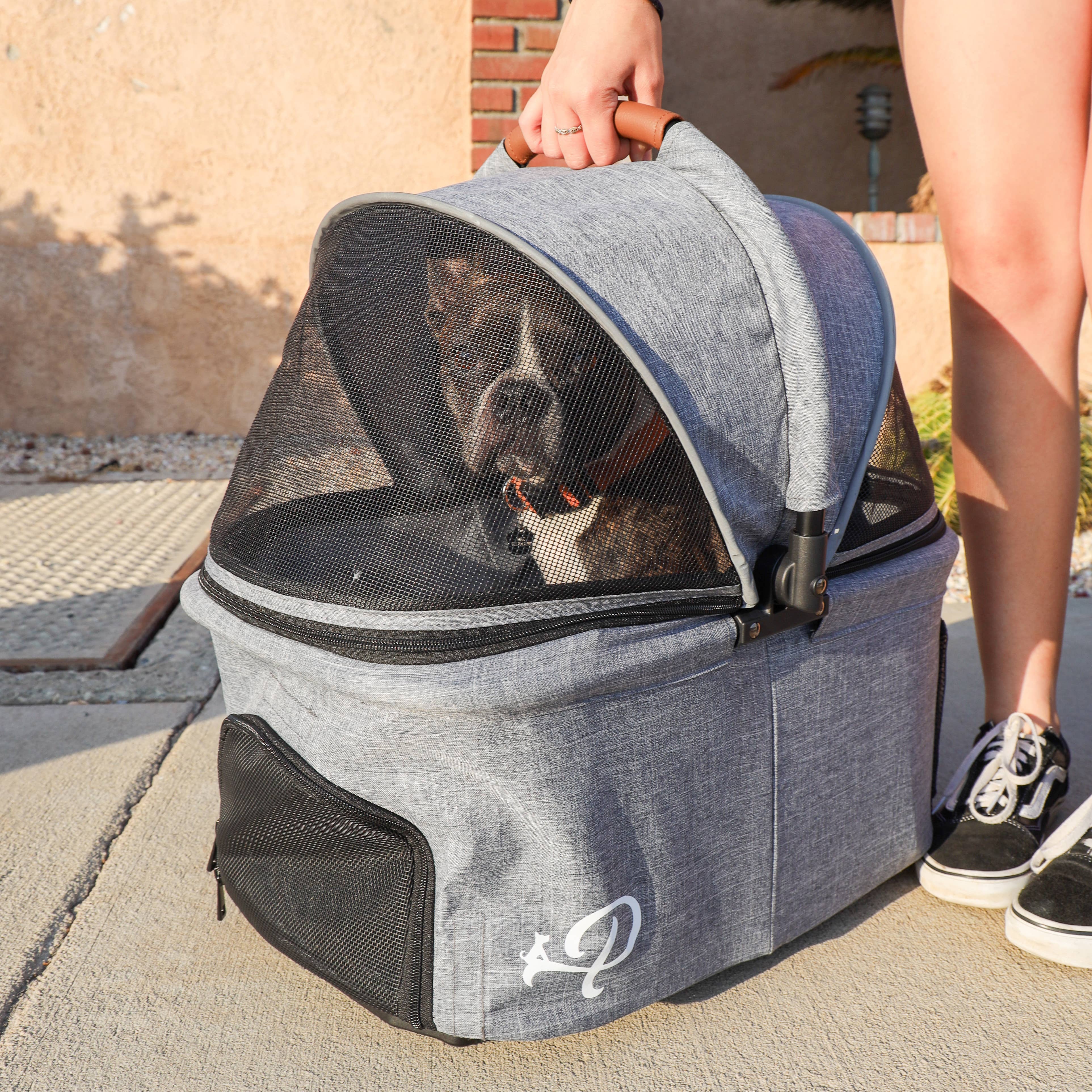 Only An Ocean Europe – wholesale Transportbur – Katt och hund – Petique 3-i-1 resesulky för husdjur med tri-fold design14