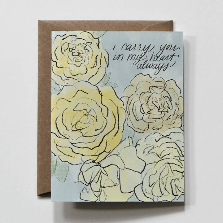 Heart Always | Blue Floral Sorry & Sympathy Greeting Card for wholesale by everglow handmade