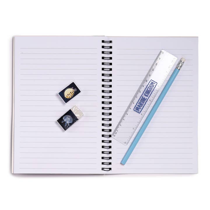 Puckator Ltd - Wholesale Notebook - Marine Kingdom Ring Bound Notepad & Pencil Case 6 Piece Set