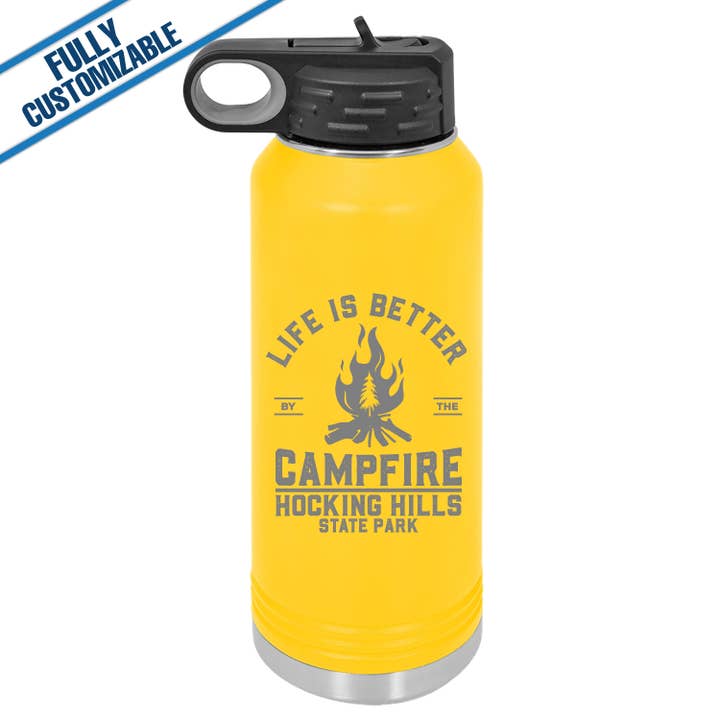 GiftWorksPlus - Wholesale Water Bottle - 32oz. Engraved Water Bottle with Straw - Fully Customizable15