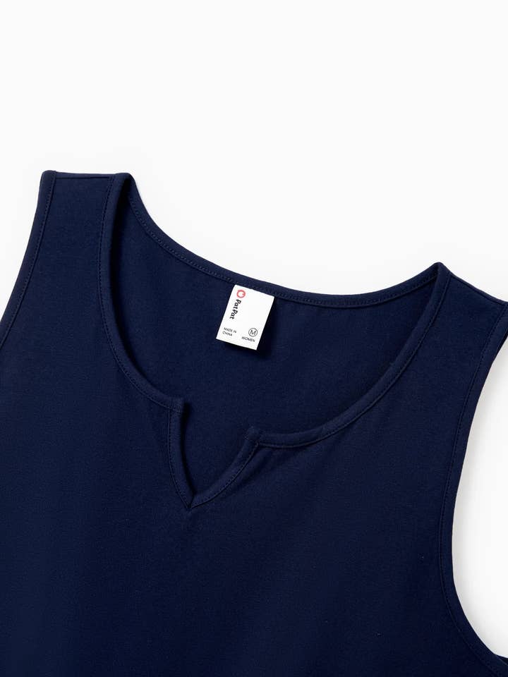 Deep Blue Family Matching Floral T-shirts or Splicing Sleeveless Dress for wholesale on Faire