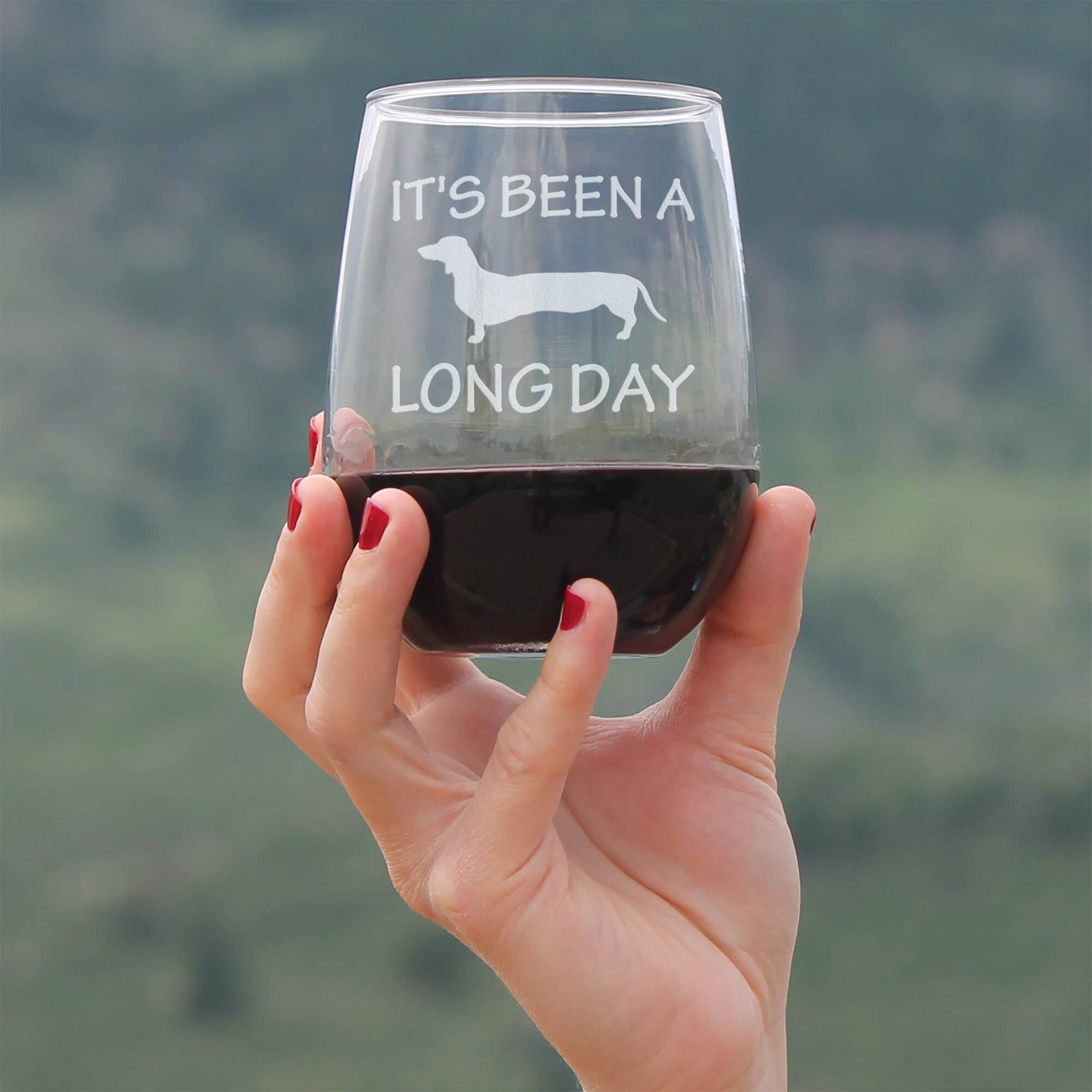 bevvee - Wholesale Wine Glass - Long Day Stemless Wine Glass - Dachshund Gifts and Decor1