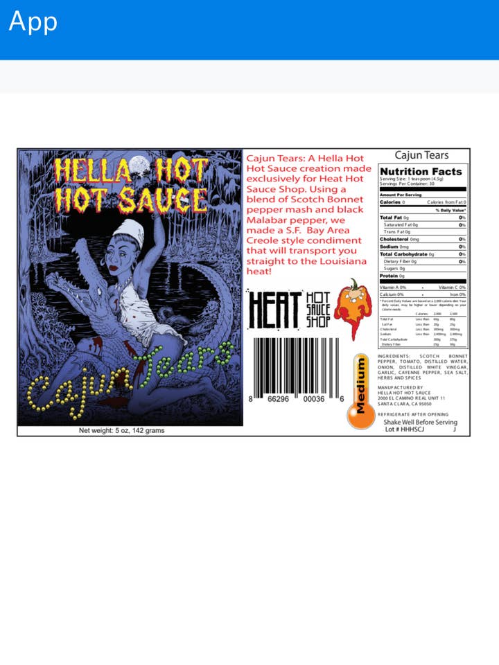 Cajun tears for wholesale by Hella Hot Hot Sauce llc