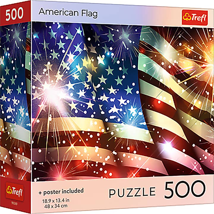 Trefl Red American Flag 500 Piece Puzzle for wholesale by Trefl USA