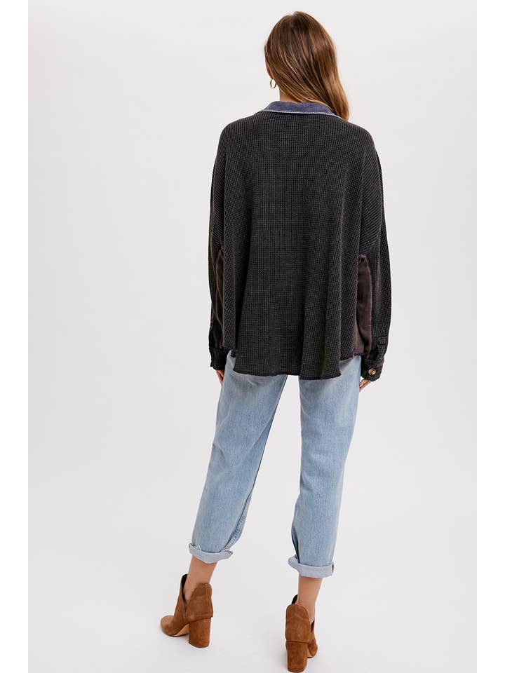 Bluivy - Venta al por mayor Chaqueta - Mujer - CHAQUETA HOLGADA DE PUNTO GOFRE20