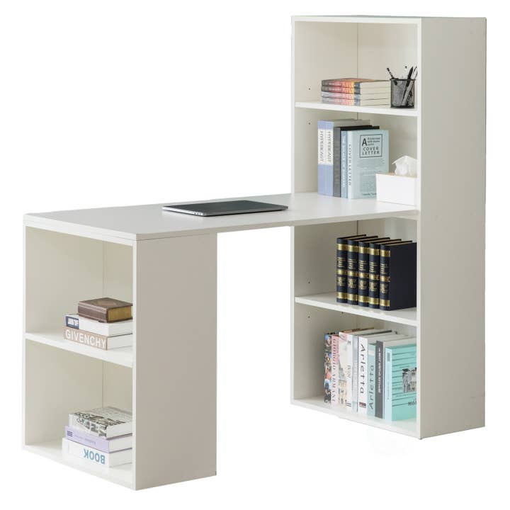Quickway Imports - Wholesale Bookcase - Computer Writing Workstation Table with Combo Bookshelf Book