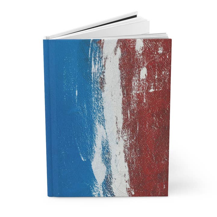 Writing Journal "Blue Red White" for wholesale by Roxy Wuz Here Art