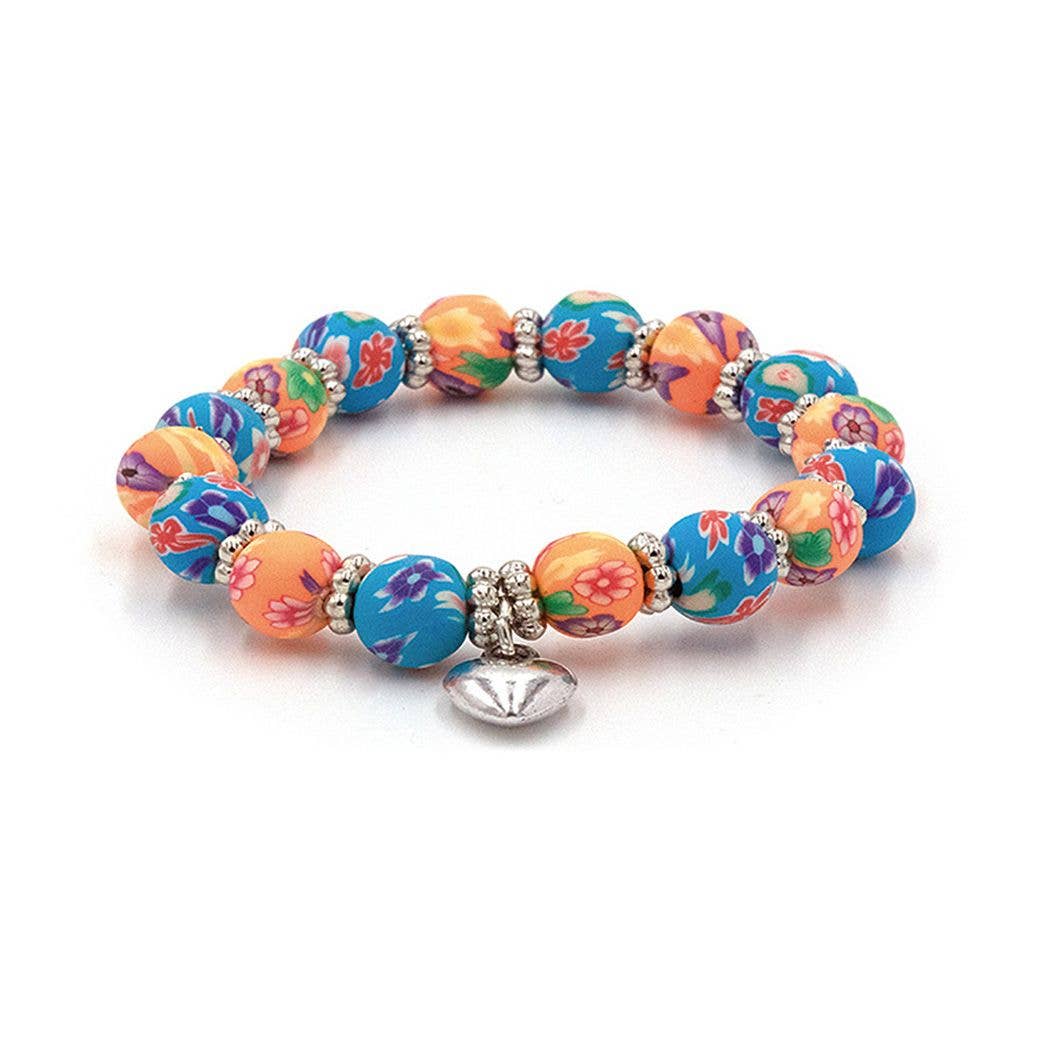 My Fun Colors - Wholesale Beaded Bracelet - Kids - Kids Clay Beaded Stretch Charm Bracelets  |  Fun Styles!10