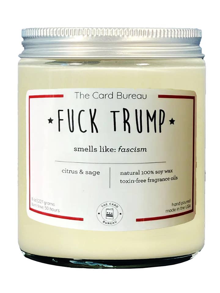 F*ck Trump Soy Jar Candle Home Gifts 8oz for wholesale by The Card Bureau