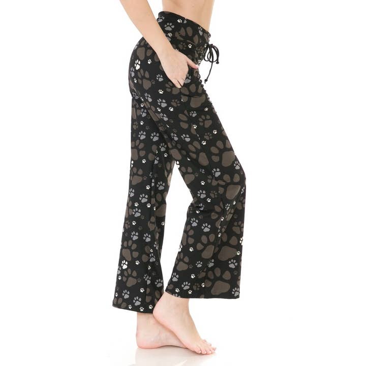 Pantalones de pijama con estampado suave y mantequilla con cordón para venta al por mayor de Leggings Depot
