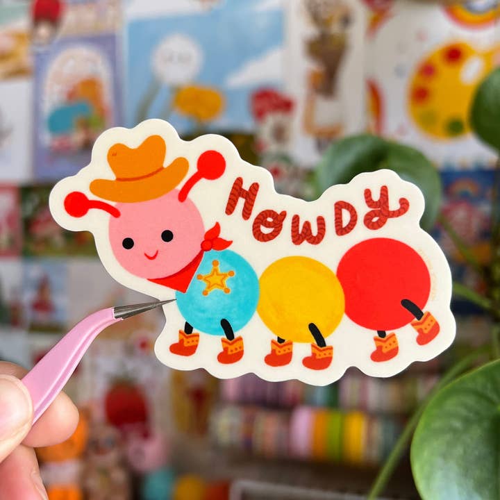 Howdy Busy Bug Sticker for wholesale by Veronica Porlier Illustrations