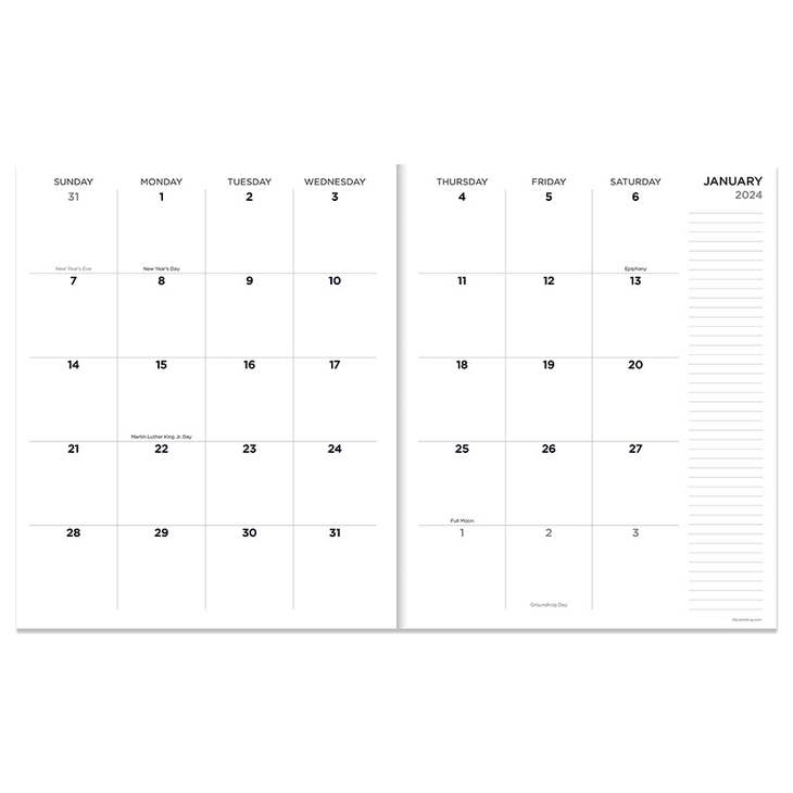2024 Black Large Monthly Planner by Paper Source