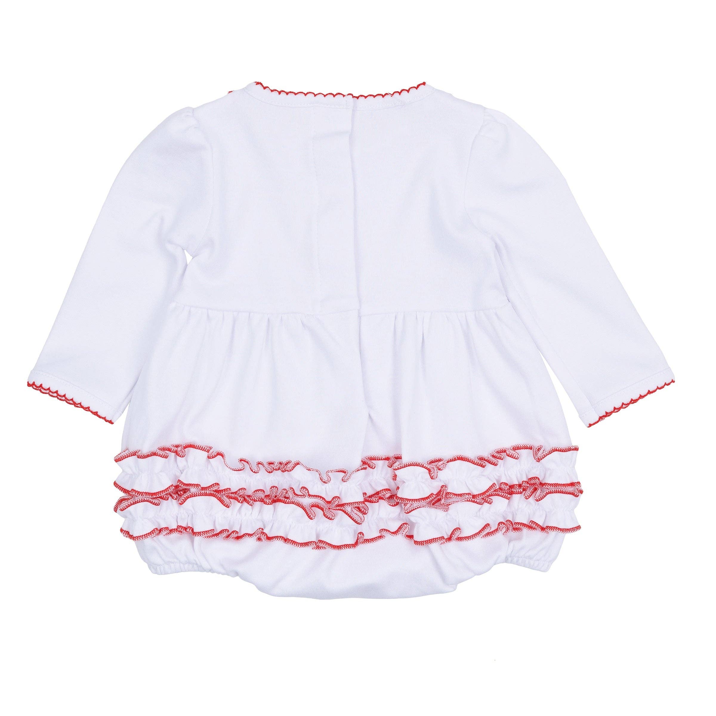 Magnolia Baby - Vente Body (sans pieds) – bébé - Essentiels Rouges et Blancs à Volants Manches Longues Bubble1