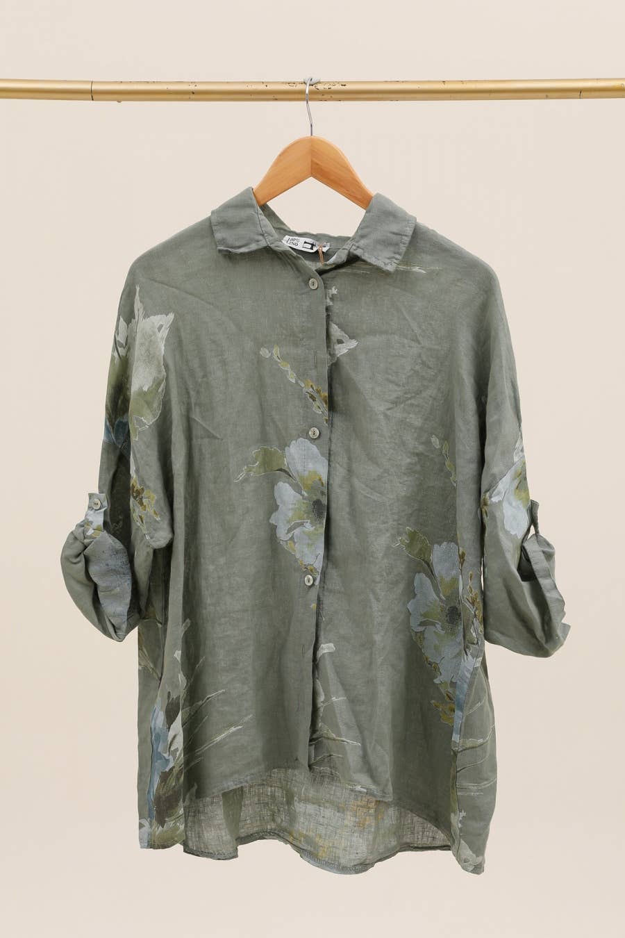 LÉA & LUC - Wholesale Dress - Women's - Floral print shirt in 100% Linen REF. 20090/517