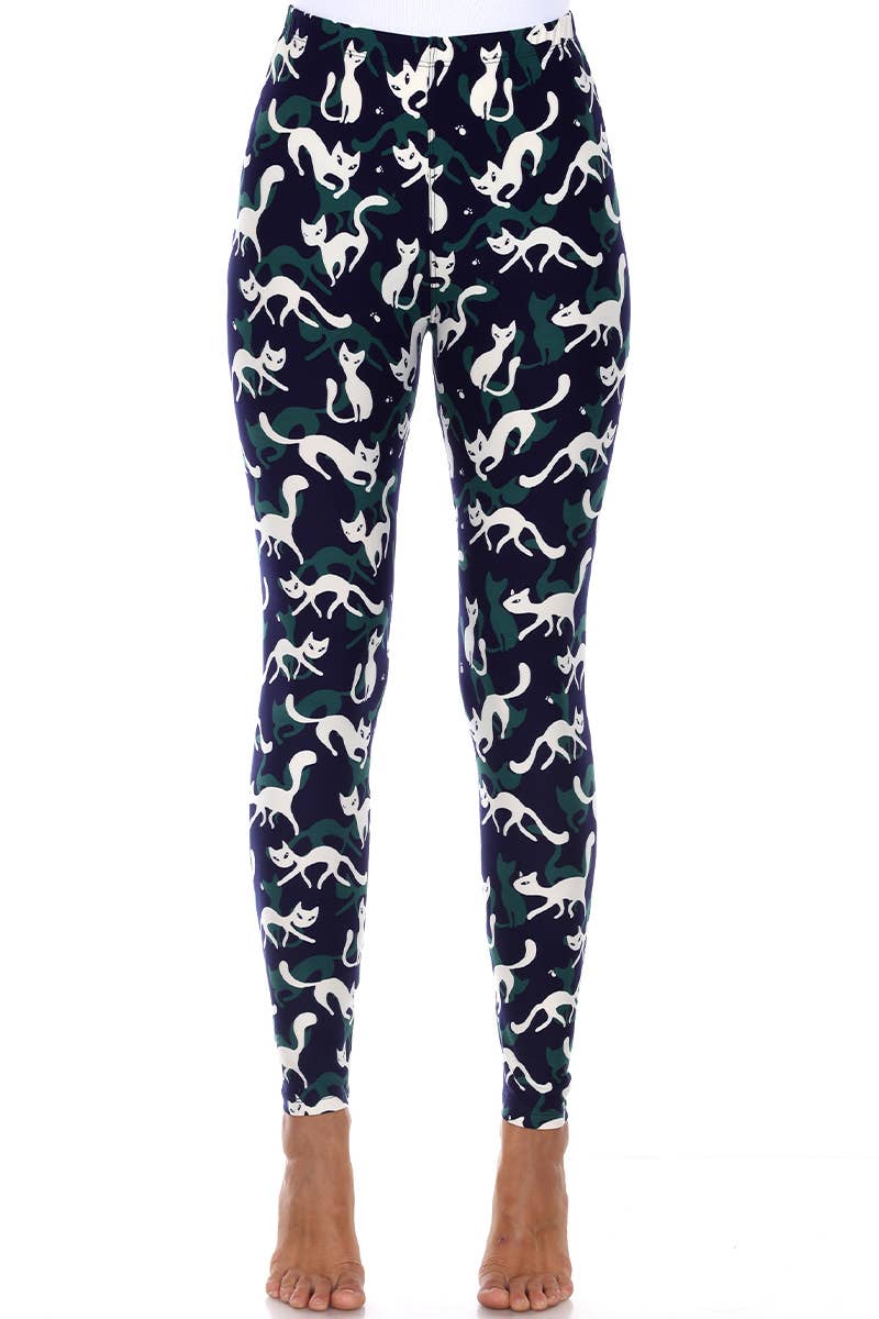 WHITE MARK - Wholesale Leggings - Dames - Superzachte legging met hoge taille met kattenprint6