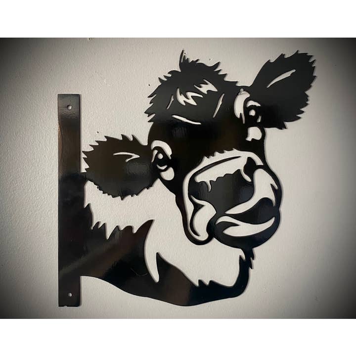 Art de jardin de vache en métal, Peek a Boo Animaux, Art de jardin, Amoureux des vaches pour la vente par Alpha Signs & Designs