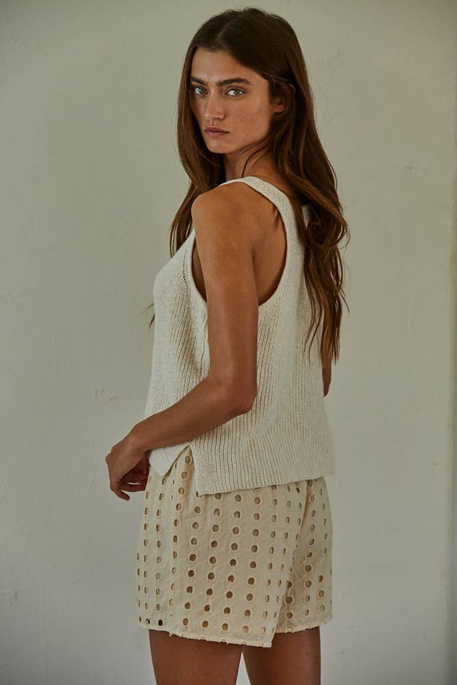 By Together - Wholesale Tank Top - Women's - W1925 | Knit Sweater Cotton V-Neck Sleeveless Tank Top3