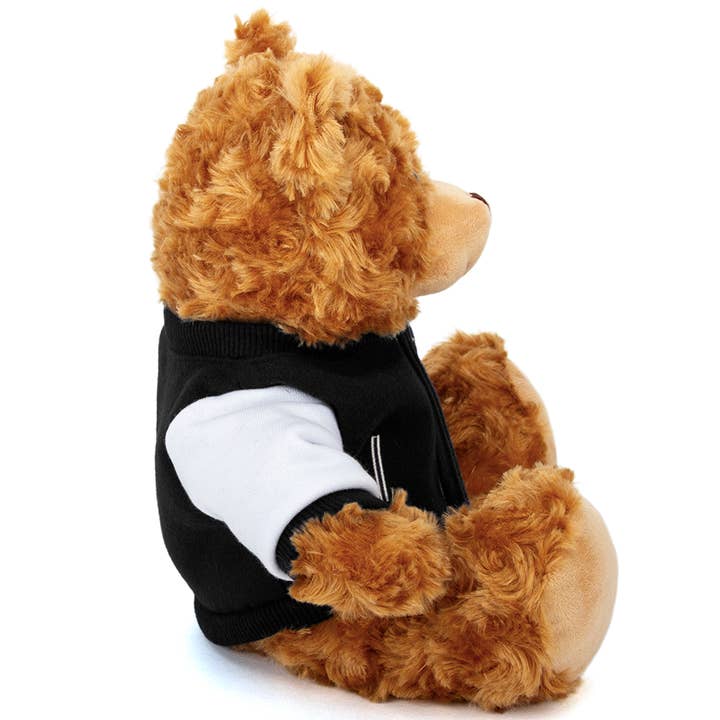 Plushland - Wholesale Stuffed/Plush Toy - Kids & Baby - 11" Customizable Mocha Bear Plush with Custom Varsity Jacket1