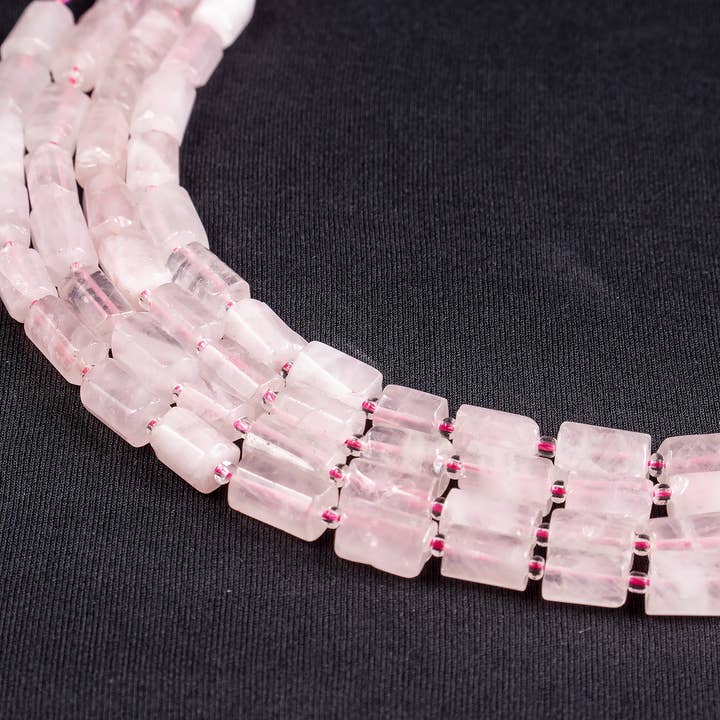 Soothing Crystals Beads - Wholesale Beads - Gemstone Pipe Beads | Rose Quartz | Crystal Tube Beads4