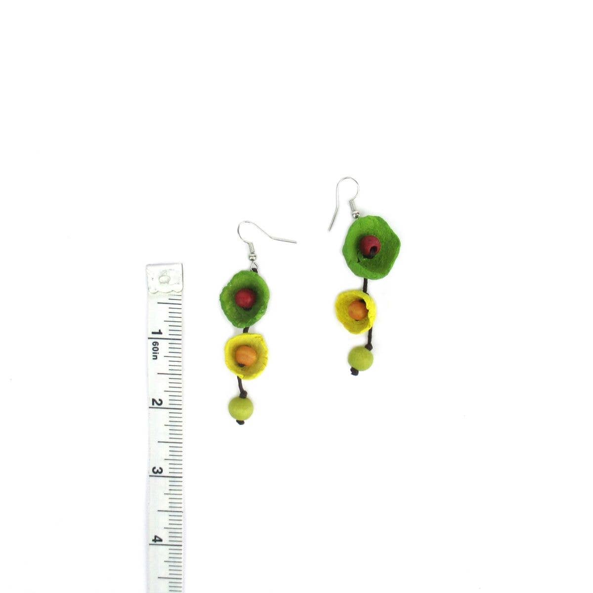 Katie and Company - Wholesale Dangle Earrings - Sangria Paper-Maché flower earrings1