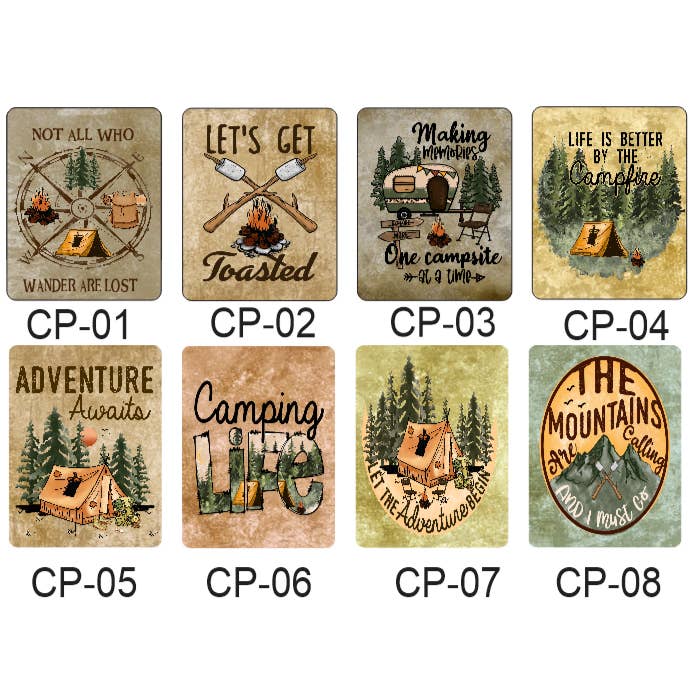 Placas metálicas de campismo (5" x7") - reordenação individual por atacado de Cut-n-rust LLC
