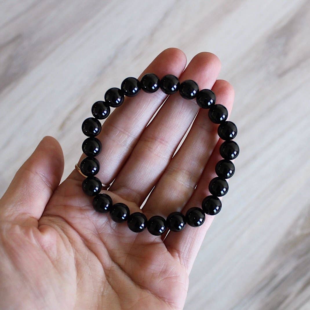 Pebble House - Wholesale Beaded Bracelet - Black Obsidian Bracelet 4mm/6mm/8mm - Crystals & Stones1