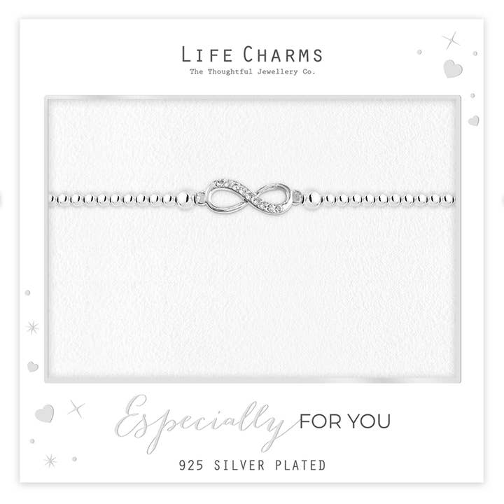 Bracelet à perles Infinity en argent pour la vente par Life Charms