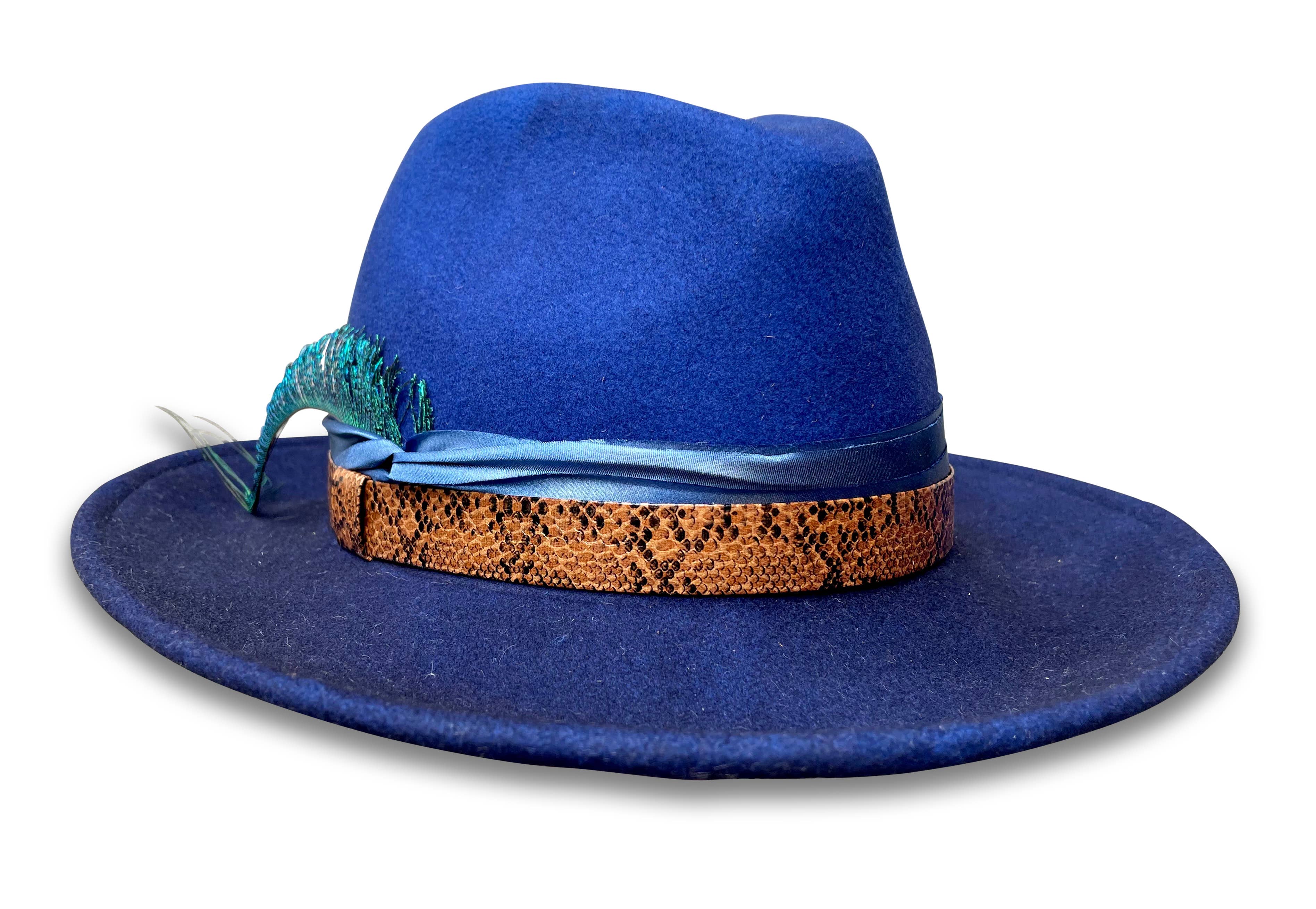 Cha Cha's House of Ill Repute - Wholesale Fedora - Unisex - Royal - Hand Dyed Ombre Felt Fedora3