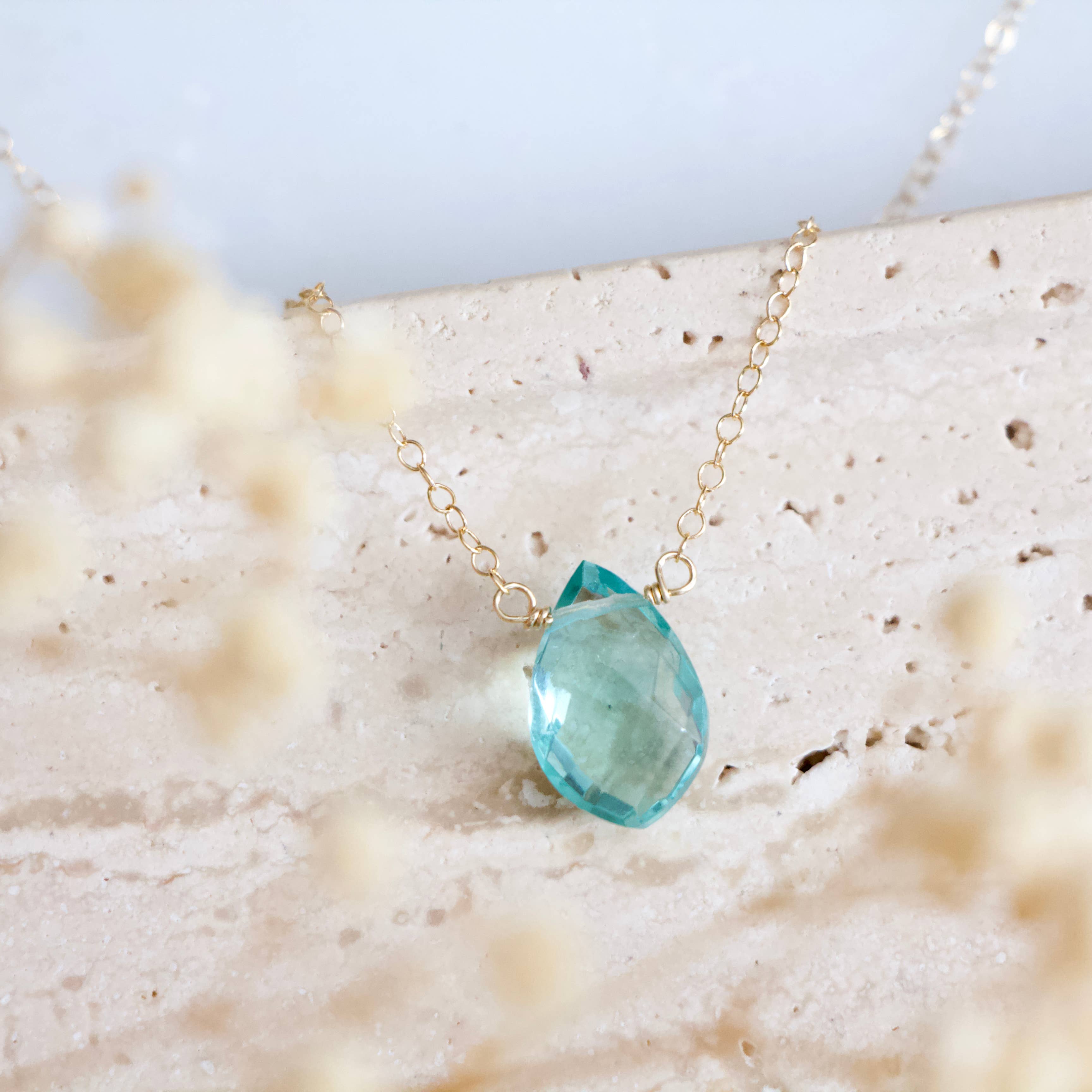 Mesa Blue - Wholesale Pendant/Charm Necklace - Aquamarine Quartz Necklace - Gold Filled6