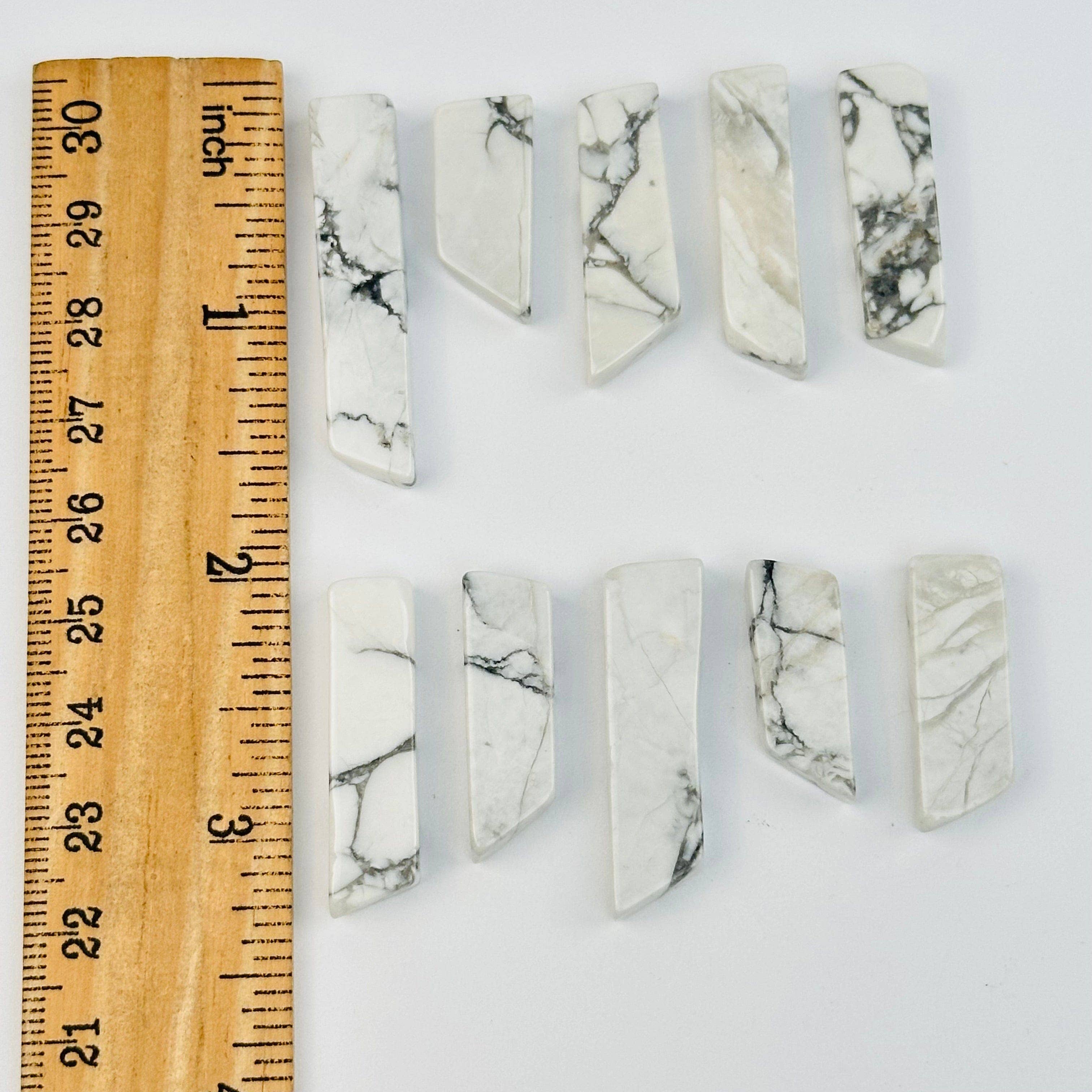 Rock Paradise - Wholesale Beads - 5pcs Crystal White Howlite Polished Long Beads3