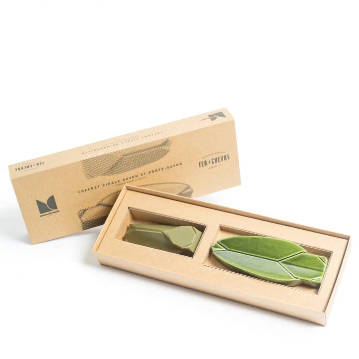 Conjunto Monocromático - Saboneteira Pura de Azeitona e Saboneteira Cigale por atacado de Fer à Cheval