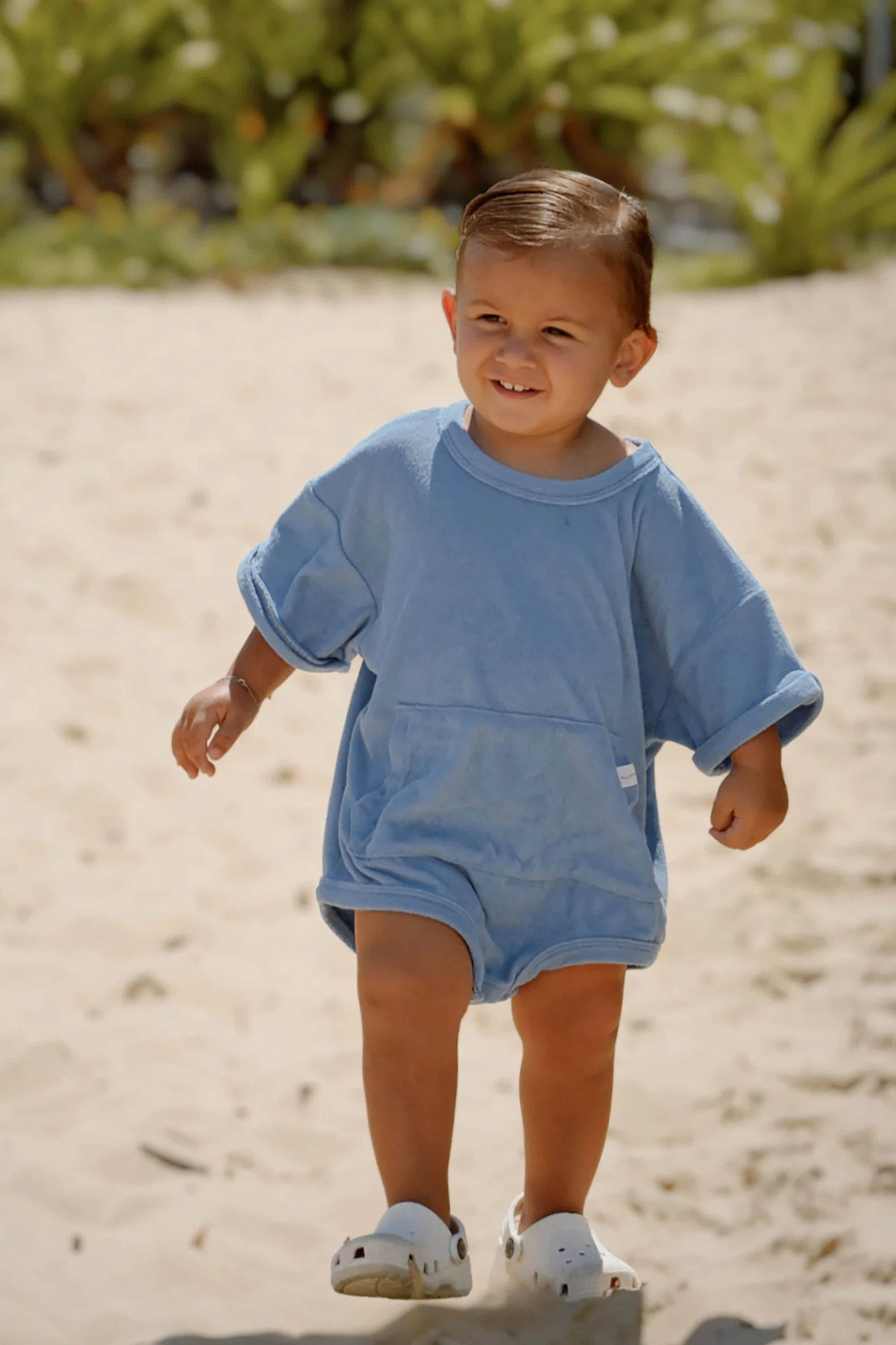 Blueberry Mini Terry Romper for wholesale on Faire3