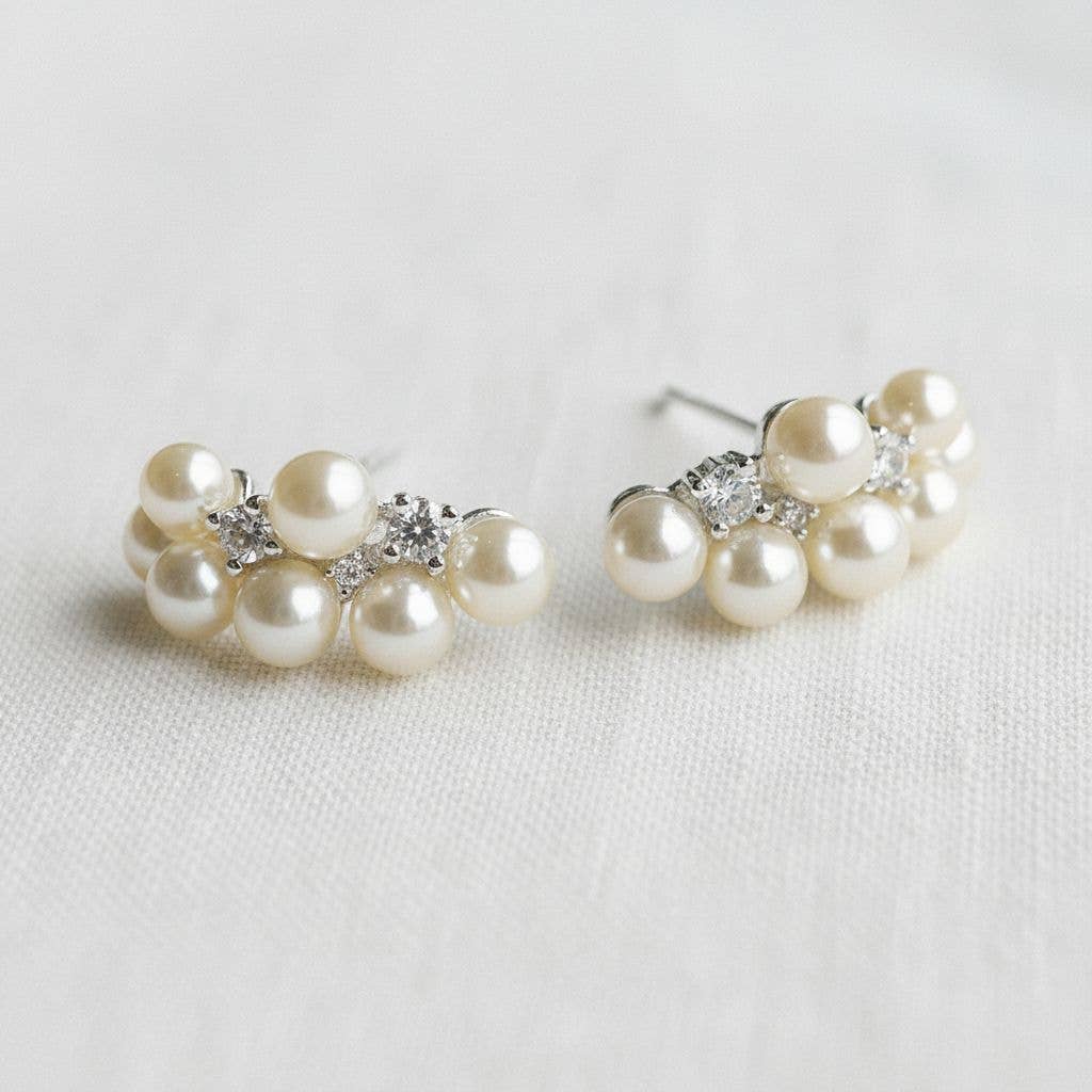 Ellemadera - Vente Boucles d'oreilles pendantes - Boucles d'oreilles pendantes élégantes en perles et pierres précieuses1