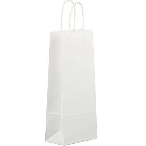 JAM PAPER - Wholesale Gift Bag - Wine Gift Bags, 5 1/4x3 1/2x13, White Kraft, 1PK0