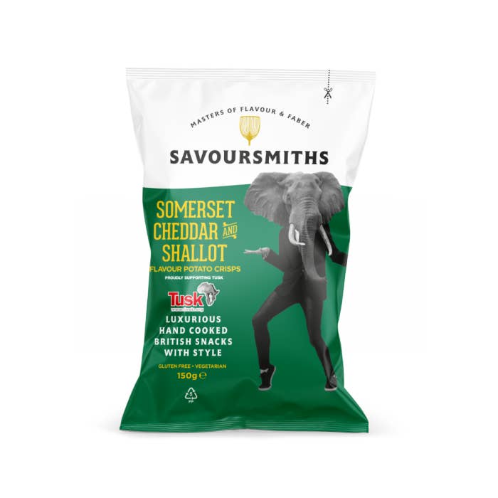 Somerset Cheddar & Shallot Chips | Savoursmiths 150g for wholesale by Gourmet Food Solutions, Inc.