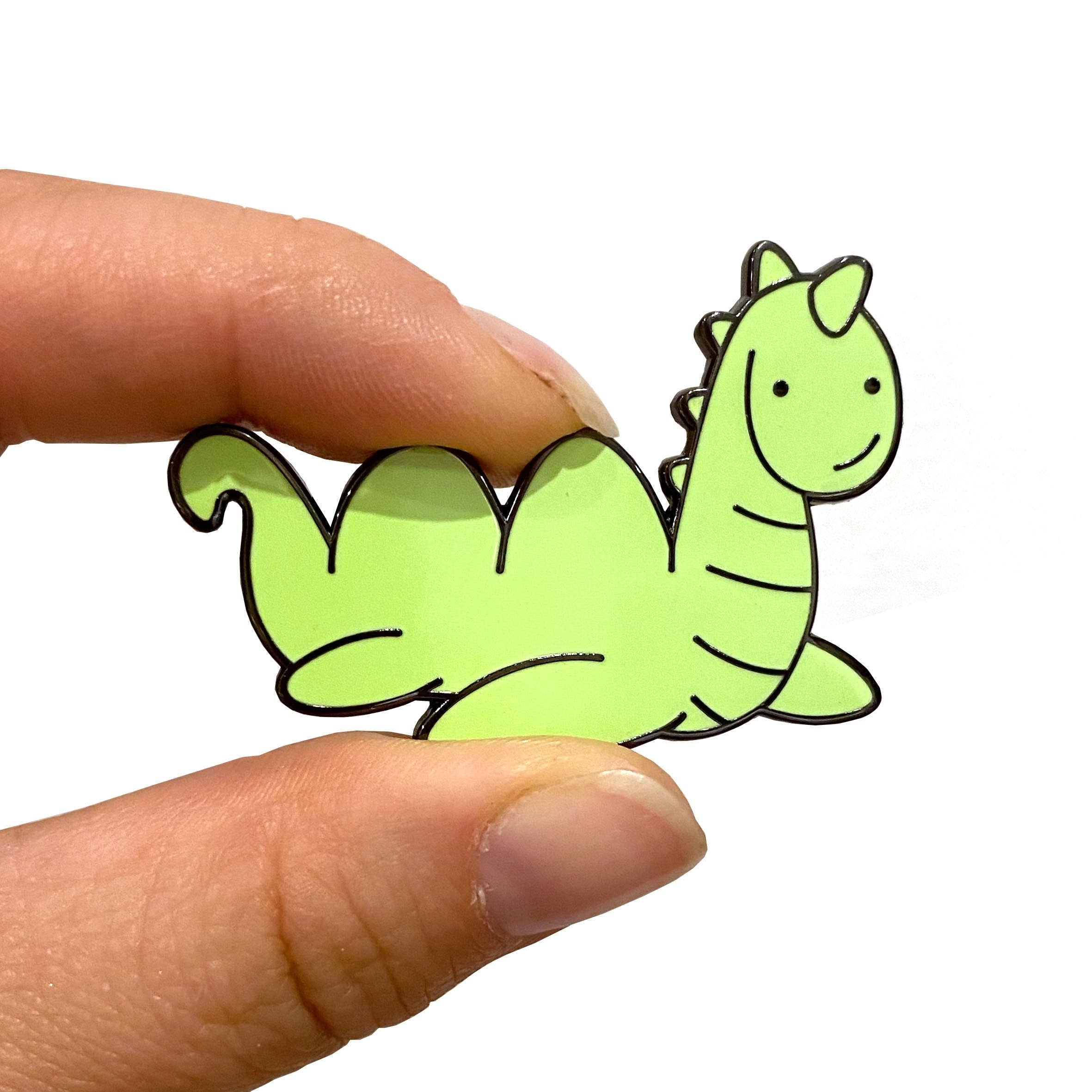 Neon Magpie – wholesale Lapel pin/button – Nessie Enamel Pin1