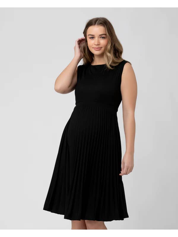 Knife Pleat Dress Black for wholesale on Faire